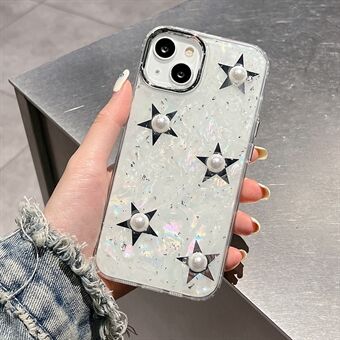 Voor iPhone 14 Galvaniseren Telefoonhoes Acryl + TPU Mobiele telefoon Shell Pearl Star Decor Cover