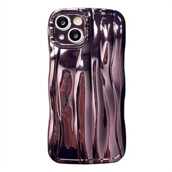 Voor iPhone 14 galvaniseren golftextuur zachte TPU-hoes schokbestendige mobiele telefoonhoes