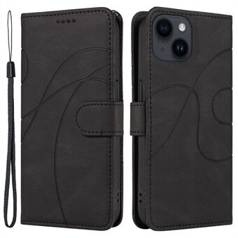 Schokbestendig Stand Case voor iPhone 14, bedrukt ontwerp PU lederen telefoonhoes portemonnee