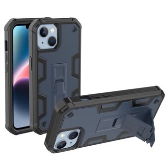 Voor iPhone 14 TPU + pc-telefoonhoes Versterkte hoeken Verborgen standaard Achterkant