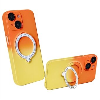 Voor iPhone 14 Magnetische telefoonhoes Zachte TPU roterende standaard Gradient Cover met lensbeschermer