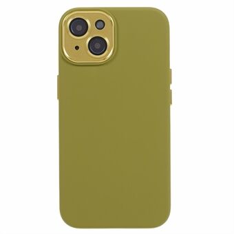 Voor iPhone 14 Vloeibare siliconen + pc-telefoonhoes Antislip achterkant met cameralensfilm