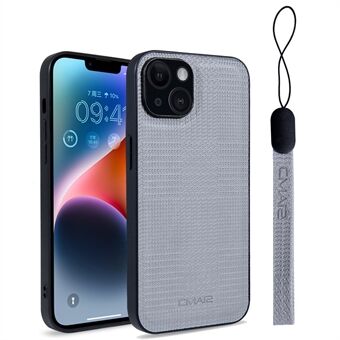 CMAI2 Voor iPhone 14 Anti-drop beschermhoes Getextureerd bedrukt PU + PC + TPU telefoonhoes met riem