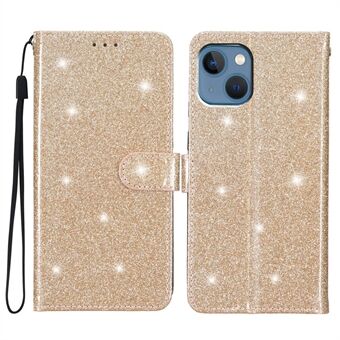 Volledige Bescherming Telefoonhoes voor iPhone 14 Glanzend PU Leren Portemonnee Standaard Hoes