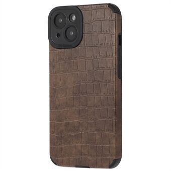 Voor iPhone 14 Hoesje Krokodillentextuur Krasbestendige PU Leren Gecoate TPU Telefoonhoes