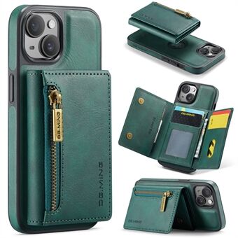 DG.MING M5 Serie Voor iPhone 14 Magnetische Case RFID-Blokkering Afneembare Lederen+TPU+PC Wallet Cover