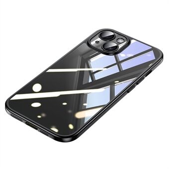 SULADA Titanium Series Voor iPhone 14 Clear Case Electroplating TPU+PC Slanke Telefoonhoes met Lensfilm