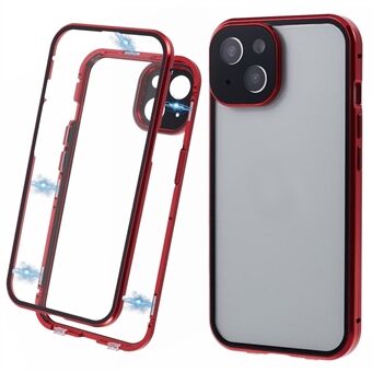 Voor iPhone 14 Magnetische Adsorptie Telefoonhoes Dubbelzijdige Gehard Glas Cover Volledige Dekking