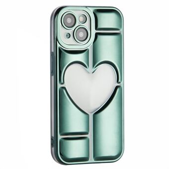 MNS Serie Electroplating Hoesje voor iPhone 14 TPU Telefoonhoes met Doorzichtig 3D Hart