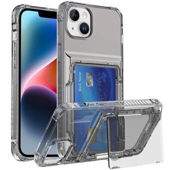 Voor iPhone 14 Telefoonhoesje Kaarthouder PC+TPU Hoes Ultradun Transparant