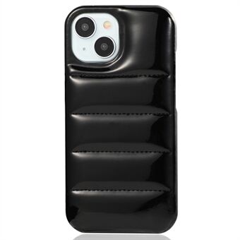 Voor iPhone 14 Telefoonhoesje PU Leren Bekleding PC Cover Laser Effect Donzen Jas Ontwerp