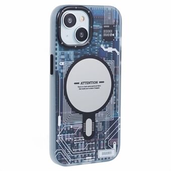 MLY-serie voor iPhone 14 magnetisch mat hoesje printplaat TPU+acryl beschermende telefoonhoes