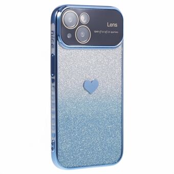 Voor iPhone 14 Hoesje Liefde Hart Patroon Bling Beschermende TPU Telefoonhoes