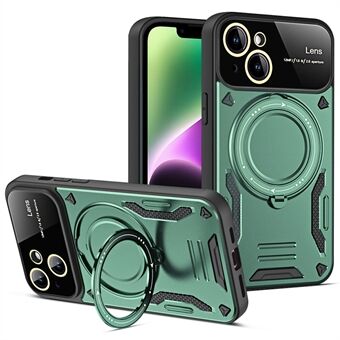 Voor iPhone 14 Magnetische Telefoonhoes Ringhouder Kickstand PC+TPU Beschermhoes