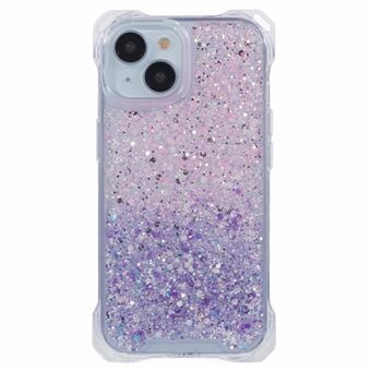 Voor iPhone 14 TPU+Acryl Hoesje Dubbel-Kleur Gradiënt Telefoon Achterkant Beschermhoes Krasbestendig Telefoonhoesje