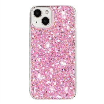 Telefoonhoes voor iPhone 14 Glanzende Poeder Decor Epoxy TPU Slanke Pasvorm Telefoonhoes