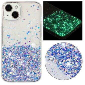 Voor iPhone 14 Telefoonhoesje Anti-val Epoxy TPU Glitter Sparkle Luminous Telefoonhoes