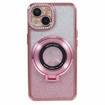 Voor iPhone 14 Kickstand-hoes Gradient Rhinestone Decor TPU-telefoonhoes