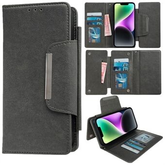 Voor iPhone 14 Portemonnee Hoesje Afneembare 2-in-1 Anti-Val Leren Telefoonhoes