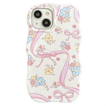 Voor iPhone 14 Bloemenpatroon Telefoonhoes Acryl+TPU Afneembare Telefoonhoes