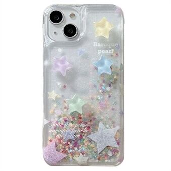 Voor iPhone 14 Hoes Quicksand Kleurrijke Sterren Glitter Poeder TPU Schokbestendige Telefoonhoes