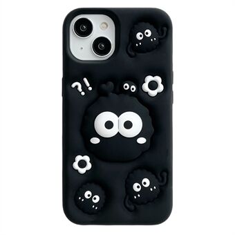 Voor iPhone 14 Hoesje Cartoon Briquette Kickstand Schokbestendige Silicone Telefoonhoes