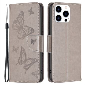 BF Imprinting Pattern Series-4 beschermhoes voor iPhone 14 Pro 6,1 inch vlinders bedrukt Stand hoesje Volledige bescherming portemonnee-stijl lederen schaal