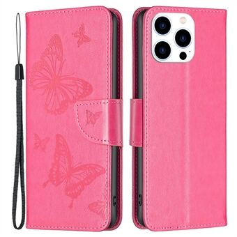 BF Imprinting Pattern Series-4 beschermhoes voor iPhone 14 Pro 6,1 inch vlinders bedrukt Stand hoesje Volledige bescherming portemonnee-stijl lederen schaal