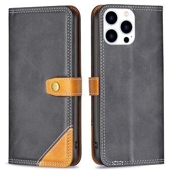 BINFEN COLOR BF Leather Series-8 voor iPhone 14 Pro 6,1 inch telefoonbeschermer 12 stijl dubbele stiklijnen splitsen lederen Stand Functie Kaarthouder Telefoonhoes