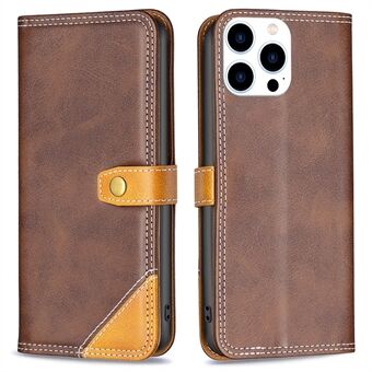 BINFEN COLOR BF Leather Series-8 voor iPhone 14 Pro 6,1 inch telefoonbeschermer 12 stijl dubbele stiklijnen splitsen lederen Stand Functie Kaarthouder Telefoonhoes