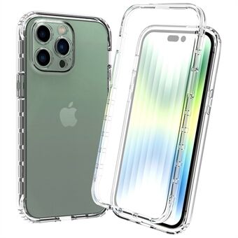 Voor iPhone 14 Pro 6,1 inch 3-in-1 hybride pc + TPU rondom beschermingshoes gradiënt slijtvaste mobiele telefoonhoes met PET-schermbeschermer