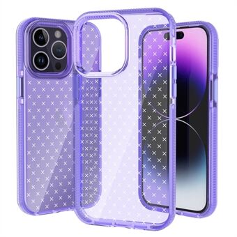 Voor iPhone 14 Pro Back Cover, Scratch X Shape Printing Beschermende Shell Soft TPU + TPE Hybrid Case