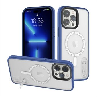 Voor iPhone 14 Pro Anti-val telefoonhoes Hard PC Soft TPU Smartphone Cover Kickstand