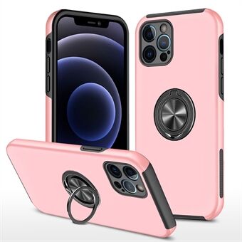 Voor iPhone 14 Pro 6.1 inch Hard PC + Soft TPU Goed beschermd Anti-slijtage Case Ring Auto Mount Kickstand Anti-drop Telefoon Shell Cover