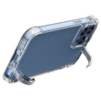 Hard plastic TPU telefoonhoesje voor iPhone 14 Pro 6,1 inch, doorzichtige hangende verborgen standaard mobiele telefoon achterkant
