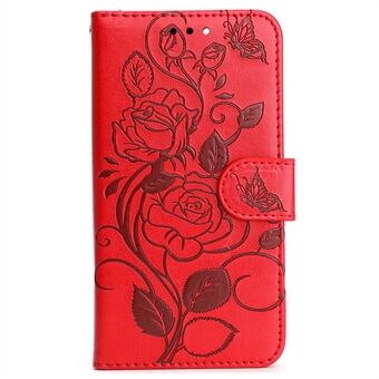 Voor iPhone 14 Pro 6,1 inch anti-val PU lederen Stand portemonnee Feature Case bedrukt rozen goed beschermd Shell