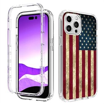 Voor iPhone 14 Pro 6.1 inch PC + TPU Transparant Cover Patroon Afdrukken Anti- Scratch Telefoon Case: