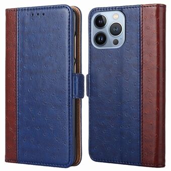 Voor iPhone 14 Pro 6.1 inch Struisvogel Textuur Magnetische Close Flip Folio Case Wallet Stand Volledige Bescherming PU Leer + TPU Innerlijke Shell