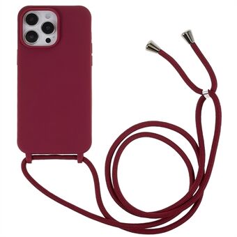 Voor iPhone 14 Pro 6,1 inch Geïntegreerde TPU-telefoonhoes Anti Scratch achterkant met verstelbare draagriem