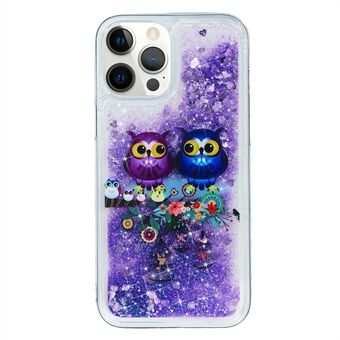 Voor iPhone 14 Pro 6.1 inch Liquid Glitter Drijfzand Telefoon Beschermhoes Patroon Afdrukken Soft TPU Clear Back Cover: