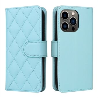 Voor iPhone 14 Pro 6.1 inch Telefoon Flip Wallet Case Rhombus Bedrukte PU Lederen Moblie Telefoon Stand Cover: