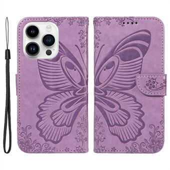 Voor iPhone 14 Pro Stand Case Butterfly Imprint Lederen Portemonnee Telefoonhoes