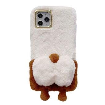 Voor iPhone 14 Pro 6.1 inch pluizig telefoonhoesje Warm pluche + TPU Soft Phone Shell Cover: