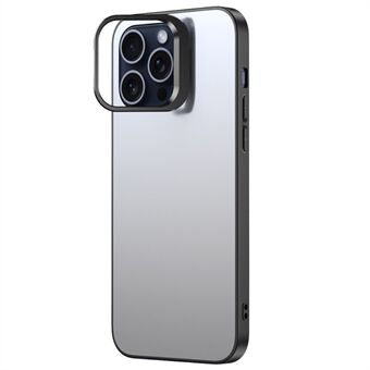 Voor iPhone 14 Pro Mat Zwart Hoesje met uitklapbare standaard PC+TPU Telefoonhoes.