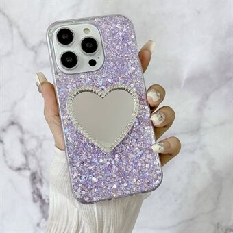 Voor iPhone 14 Pro Hoes Spiegeldesign TPU Glitter Bling Epoxy Telefoonhoes