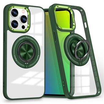 Voor iPhone 14 Pro Magnetische Telefoonhoes Transparant PC+TPU Standaard Telefoonhoesje