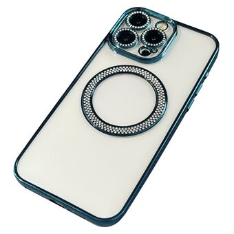 Voor iPhone 14 Pro Magneethoes Bling Strassheldere TPU Telefoonhoesje met Lensfilm