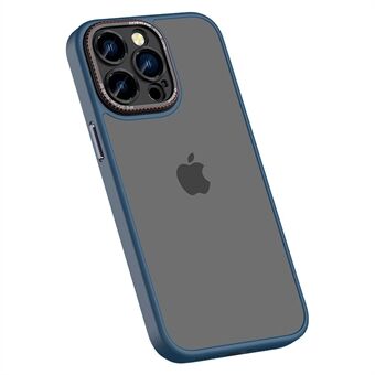 Voor iPhone 14 Pro Matte Hard PC Soft TPU Hybrid Case Metalen cameralens Beschermende Skin-touch telefoonhoes