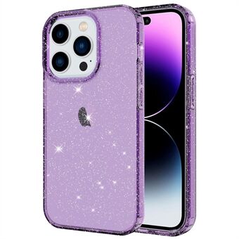 GW18 Voor iPhone 14 Pro Glitter Poeder Decor Transparante TPU Case Telefoon Drop-proof Anti- Scratch Cover