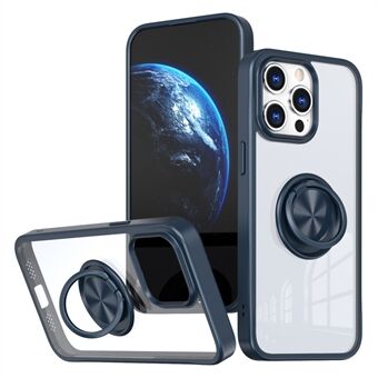 Voor iPhone 14 Pro Hoes TPU+PC Magnetische Autohouder Telefoonhoes met Kickstand